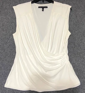 Canotta donna WHBM taglia large panna cinturino largo incrociato laterale raccolta SH - Foto 1 di 5