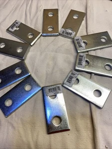 Lot Of 10 2-Hole Flat Straight Bracket Zinc Plated Steel 3-1/2" ZAB206EG-10 - Picture 1 of 7