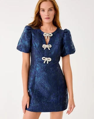 Новый с ценниками комбинезон Lilly Pulitzer Amelie Shift Low Tide темно-синий паслен парча, размер!! - Изображение 1 из 4