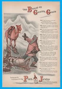 PAUL JONES WHISKEY Eskimo camel dog sled PRINT AD snowshoe 1943 WWII liquor - Picture 1 of 3
