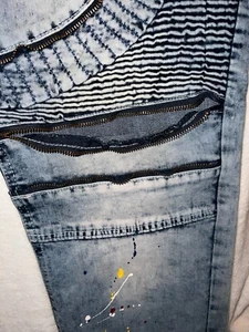 Bleecker & Mercer Jeans Denim RN#92991 Size 40/32 Splash Paint - Picture 1 of 8