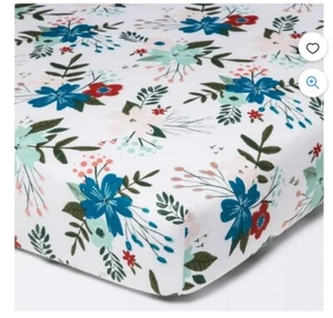 Fitted Crib Sheets - Meadow Pink - Flowers Free Shipping - Picture 1 of 3