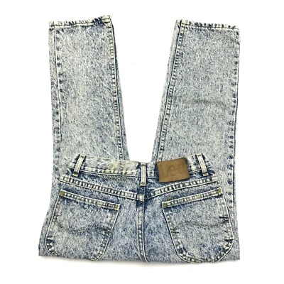 Jeans de mezclilla Lee azul lavado ácido vintage años 90 para niños 28 Husky 26x24 cierre a presión Foto 1 de 4