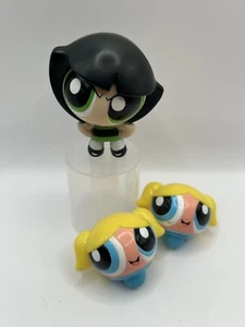 Powerpuff Girls Lot - Bubbles Kelloggs Spinner Top + Buttercup McDonald’s Figure - Picture 1 of 5