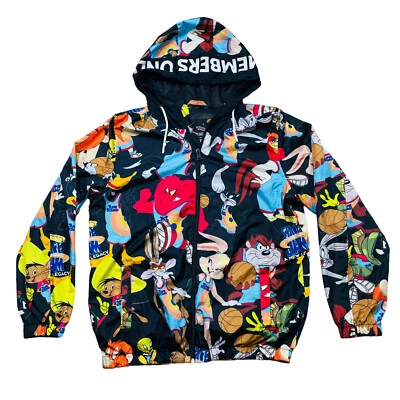 Chaqueta Members Only Hombres Talla M Looney Tunes Colaboración Space Jam Abrigo Con Capucha Cremallera Completa Foto 1 de 4