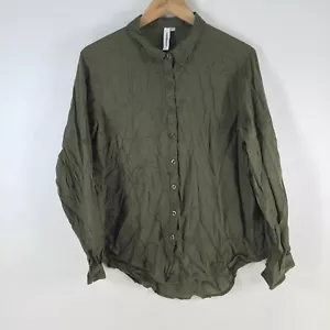 Sunseeker womens button up shirt size S khaki green long sleeve collar 105520 - Picture 1 of 8