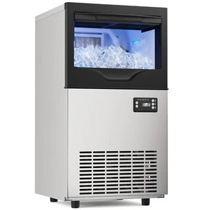 Commercial Ice Maker Machine 100LBS/24H 33LBS Bin Stainless Steel Undercounter - Picture 1 of 8