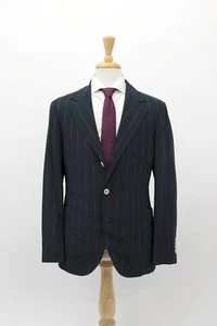NWT$5895 Brunello Cucinelli Men V-Wool-Cotton Pinstripe Print Suit 48/ 38US A252 - Picture 1 of 14