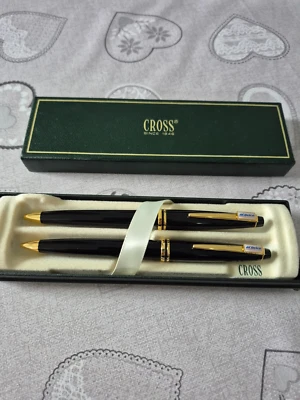 CROSS CLASSIC SET BALLPOINT & PENCIL RADIANCE EBONY 801-1 STUNNING - Image 1 of 4