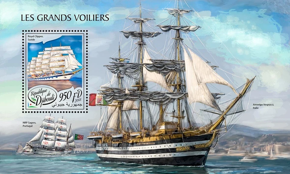 Tall Ships MNH Stamps 2018 Djibouti S/S - Image 1 of 1