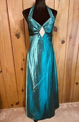 Vestido Halter Vintage Gunne Sax Jessica McClintock Raro Verde Esmeralda Y2K 2000’s Foto 1 de 4