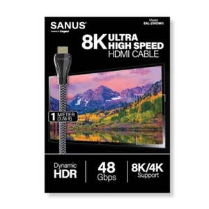 Sanus 8K HDMI de ultra alta velocidad a HDMI 2 metros/6,56 pies negro - 48 Gbps - Imagen 1 de 5