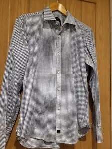 Ganesh Shirt - L - WHITE BLUE Check - Picture 1 of 7