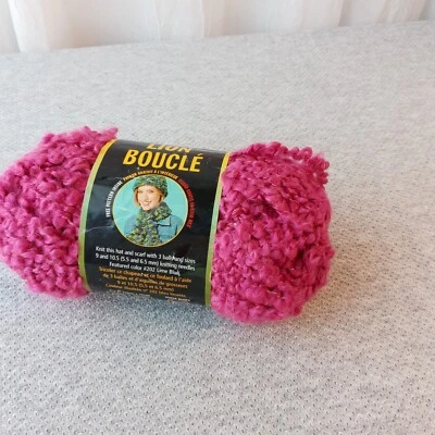 Lion Brand LION BOUCLE Yarn MOHAIR #112 ROSE; 1 skein - Image 1 of 4