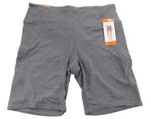 Danskin Women's Extra Extra Large Shorts Contour Bike Gray Pockets 2XL