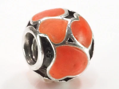 PANDORA Charm glühende Herzen rot 790436ER Emaille 925 Silber; K118 - Bild 1 von 2