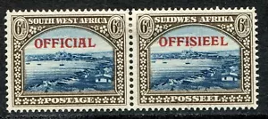 South West Africa 1945-50 official 6d SG O.22 hm (cat. £25+ as u/m) darker opt. - Picture 1 of 2