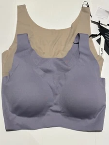 Beige & Purple Nylon-Lycra One Size Fits All Sports Bra Pair RRP: £78 - Picture 1 of 15
