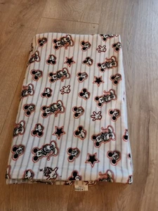 Disney Baby Mickey Mouse Reversible Blanket Red Gray White Stripes Star Hand Euc - Picture 1 of 5