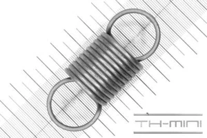 Resorte de tracción 2,5 mm gancho ojal 27,5 x 68,5 mm 15,7 kg espiral acero inoxidable metal - Imagen 1 de 1