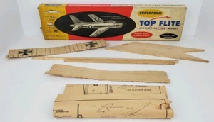 Vintage Top Flite F-86D Sabre Jet Model Airplane Kit Box Misc Parts Plans - Picture 1 of 11