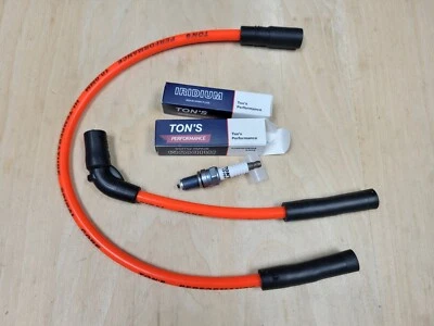 10mm Toneladas Naranja Harley Davidson Sportster XL 07-17 Bujía y cables 883 1200 Foto 1 de 4