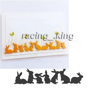 Metal Cutting Die A Row of Rabbits Scrapbooking Album DIY Card Craft Decoration - Picture 1 of 7