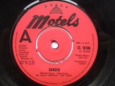 Motels Danger 7" Capitol CL16185 EX 1980 there is handwritten number on label an