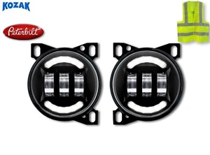 Black Full LED Fog Lights Lamp w/ LED Arches LH & RH 2013-2021 Peterbilt 579 578 - Picture 1 of 10