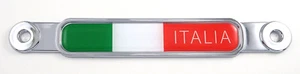 Italia Italy Chrome Emblem Screw On car License plate Decal badge - Foto 1 di 3