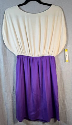 Alice + Olivia New Cecee Dress Sz Small S Purple Ivory Silk Spandex NWT Lined - Image 1 of 4