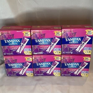 Tampax Radiant Tampons, Duo Pack, Light/Regular Lot of 156, Unscented - Picture 1 of 2