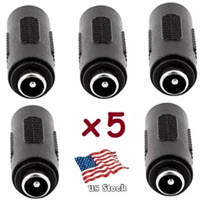 5 Stück DC Power Buchse zu Buchse Adapter 2,1 x 5,5 mm Stecker für CCTV Kamera - Bild 1 von 5