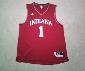 NWOT Indiana Hoosiers Basketball Jersey Mens Large Red Adidas - Picture 1 of 10