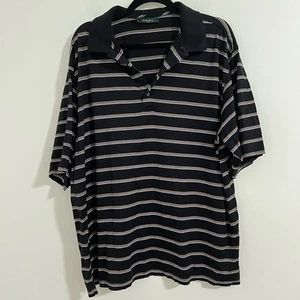 Bobby Jones Shirt Mens XL Black White Striped Performance Golf Polo Outdoor - Picture 1 of 6