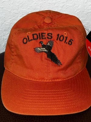 Gorra de béisbol Oldies 101.6 Shoot recta bordada naranja Flexfit Foto 1 de 4