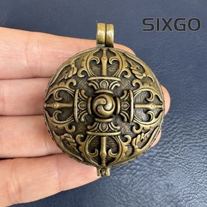 1,8 Zoll Sammlung Tibetisch Buddhistisch Handgeschnitzt Messing Vajra Stößel Dekorative Box - Bild 1 von 5