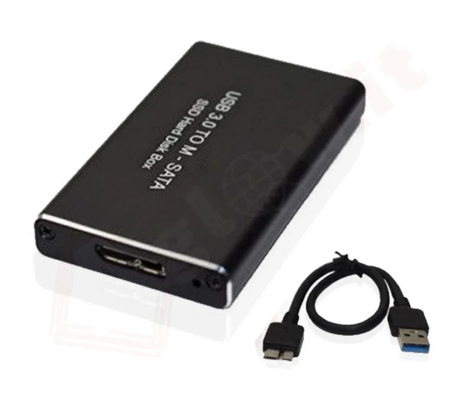 AGLOW.IT Box SSD mSata Hard Disk Usb 3.0 U3-MSATA, M-SATA Non necessita di driver, con su