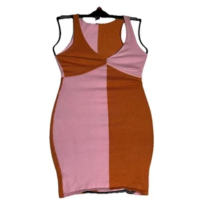 Princess Polly Dress Size Small Medium Knit Mini Dress Color Block Pink Orange - Picture 1 of 9