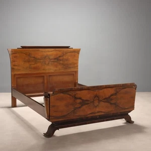 Antique Art Deco Bed Walnut Bois de Rose Design Italy XX Century Original - Picture 1 of 10