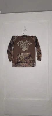 John Deere bebé niño talla 3T niño pequeño pull over sudadera con capucha marrón camello usado Foto 1 de 3