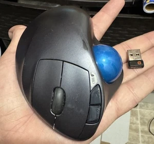 Logitech M570 Wireless Trackball Mouse with USB Reciever Dongle Tested & Working - Picture 1 of 3