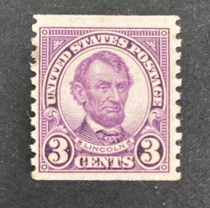 US #600 1924 3c Abraham Lincoln Coil MNH - Picture 1 of 2
