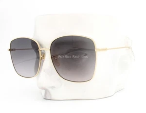Gafas de sol Gucci GG 1030SK 001 pulidas doradas pálidas grises lentes degradadas con estuche  - Imagen 1 de 11