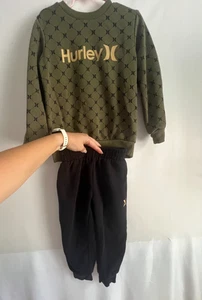 Hurley Sweat Set Bundle Boys 4T Green Blue Shark Neutral School - Picture 1 of 6