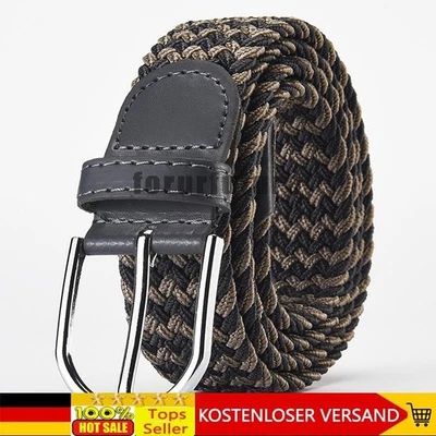 Stretchgürtel elastisch Stoffgürtel Flechtgürtel Damen Herren Gürtel dehnbar NEU - Bild 1 von 4