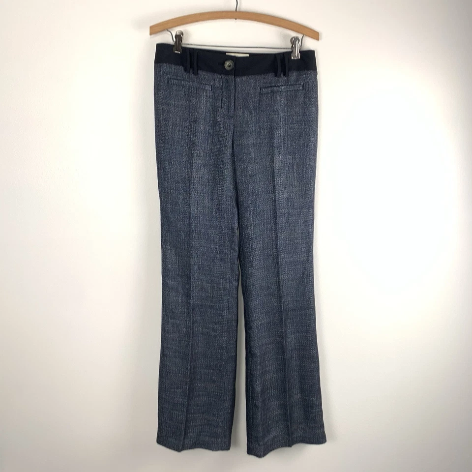 Pantalones de vestir Elevenses Anthropologie Brighton tweed para mujer talla 2 azul carrera Foto 1 de 4