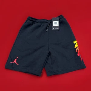 Youth Boys Fleece Black Jordan Shorts SZ Medium New With Tags - Picture 1 of 3