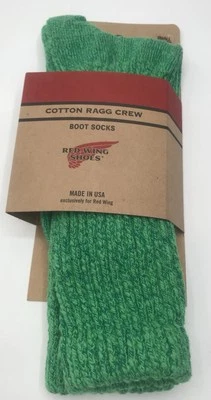 Red Wing Shoes Cotton Blend Ragg Crew Boot Socks Women’s Size 4-7 Mens 3-6 Green - Image 1 of 4