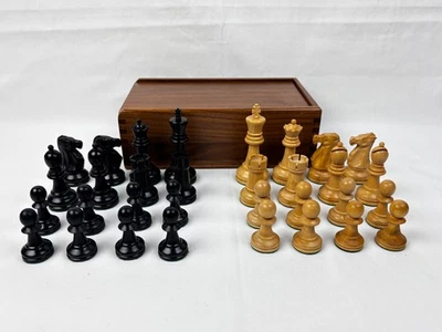Reykjavik Series Weighted Wood Tournament Chess Pieces 3.75" King w/ Box READ - Image 1 of 4